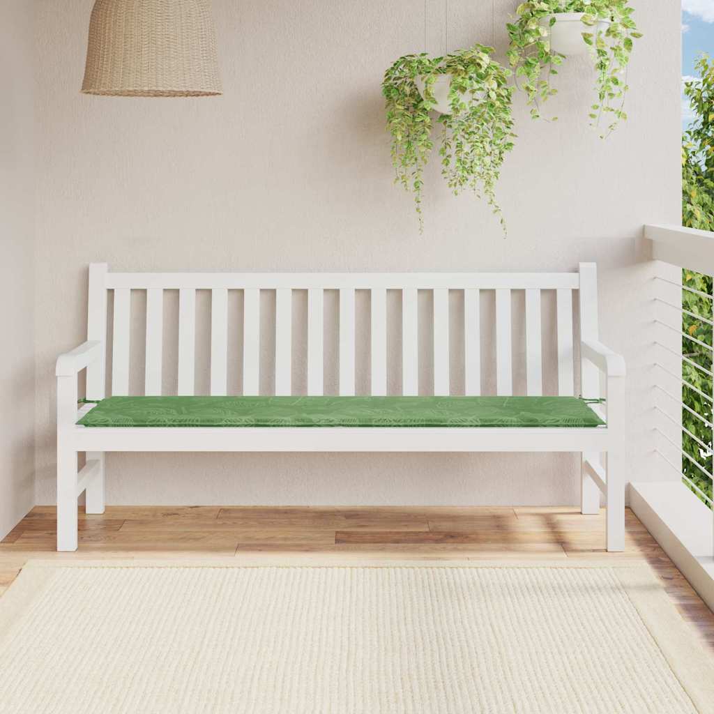 Bænk Pude Blad Bladdesign 150 x 50 x 3 cm Oxford stof billede