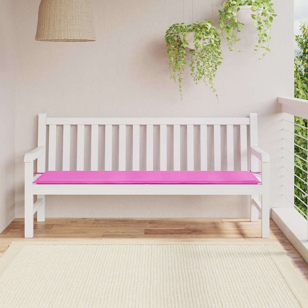 Bænk Pude Ensfarvet Lyserød 150 x 50 x 3 cm Oxford stof billede