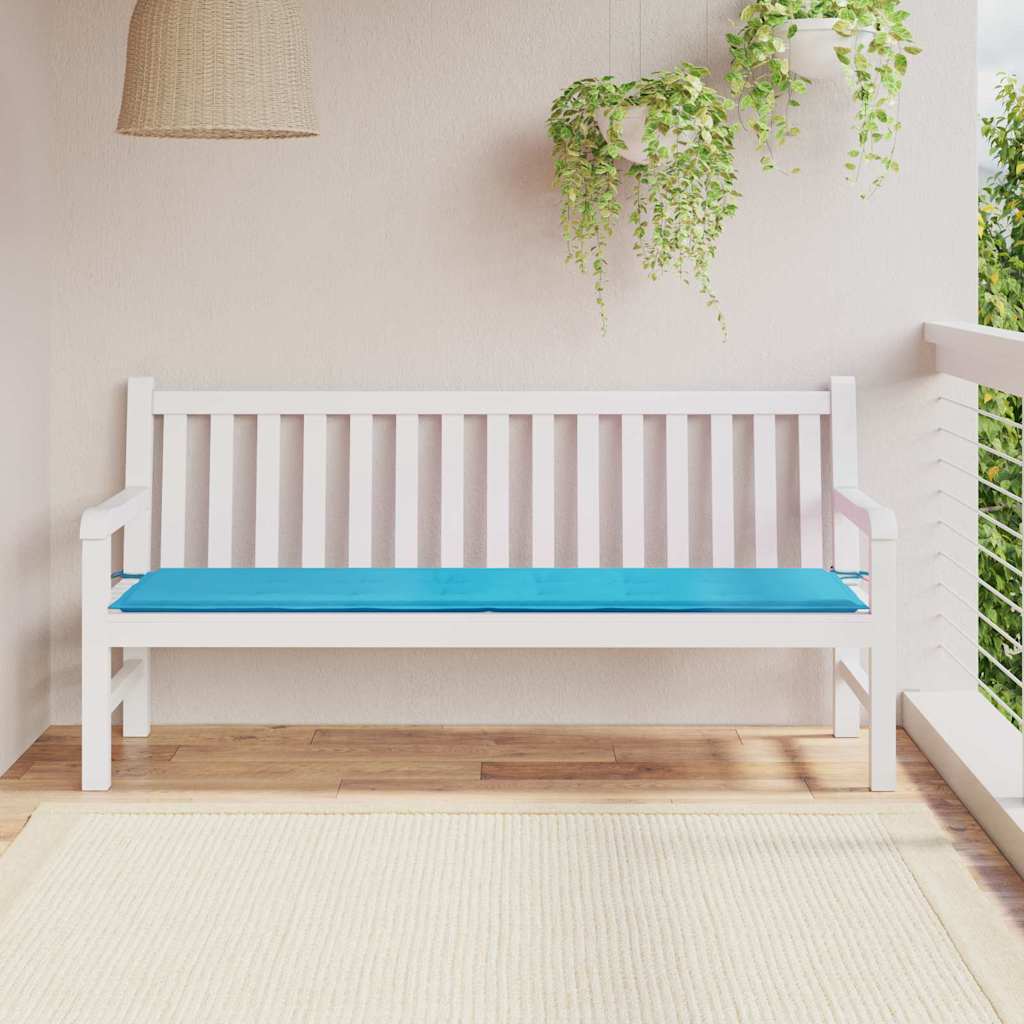 Bænk Pude Ensfarvet Turkis 150 x 50 x 3 cm Oxford stof billede