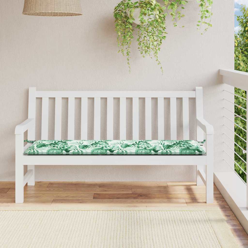 Bænk Pude Blad Bladmønster 200 x 50 x 3 cm Oxford stof