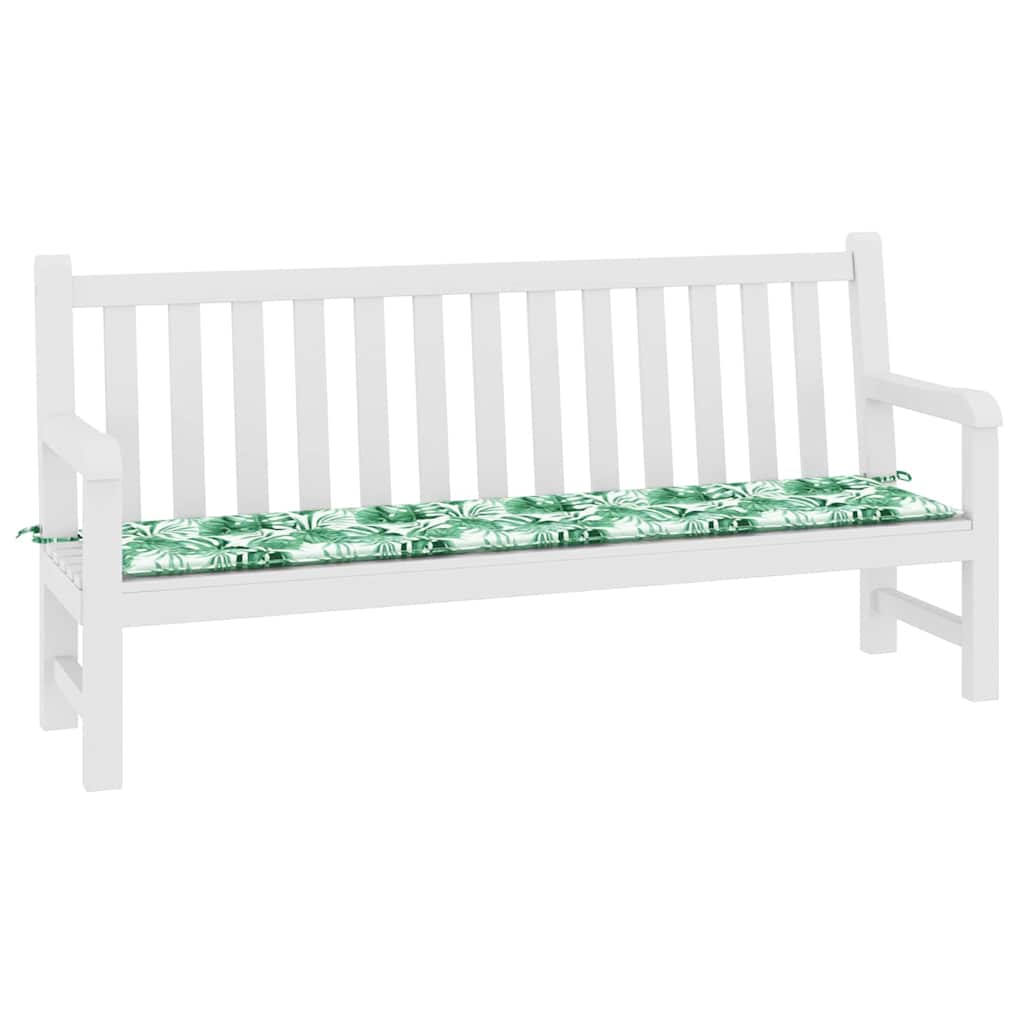 Bænk Pude Blad Bladmønster 200 x 50 x 3 cm Oxford stof