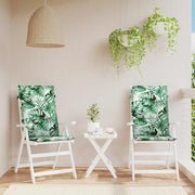 stolehynder med høj ryg 2 stk. stof bladmønster