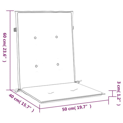 Rygpuder 4 stk. Bladmønster 100 x 50 x 3 cm Bladmønster