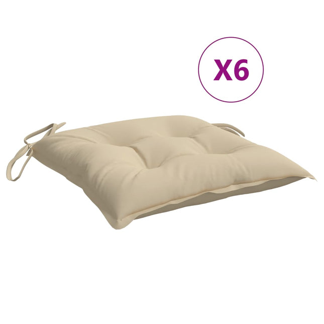 stolehynder 6 stk. 40x40x7 cm oxfordstof beige