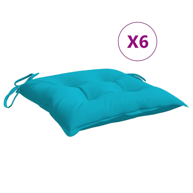 stolehynder 6 stk. 50x50x7 cm oxfordstof turkis