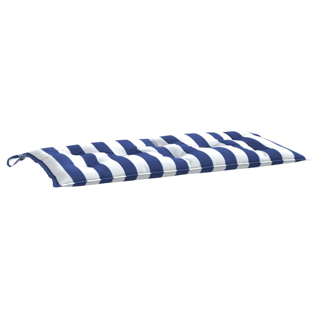 hynde til havebænk 100x50x7 cm striber oxfordstof blå og hvid