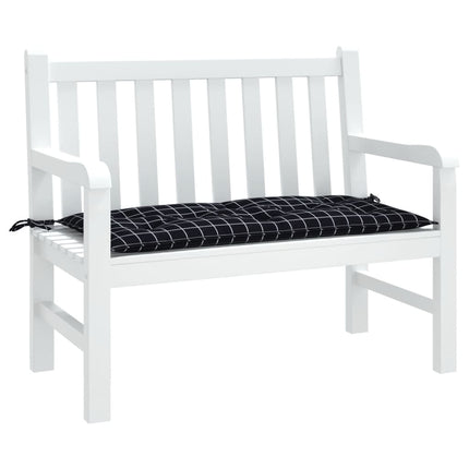 hynde til havebænk 100x50x7 cm oxfordstof ternet sort