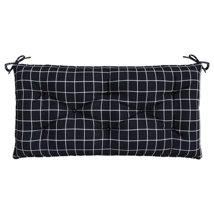 hynde til havebænk 100x50x7 cm oxfordstof ternet sort