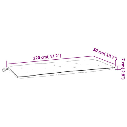 hynde til havebænk 120x50x7 cm oxfordstof antracitgrå