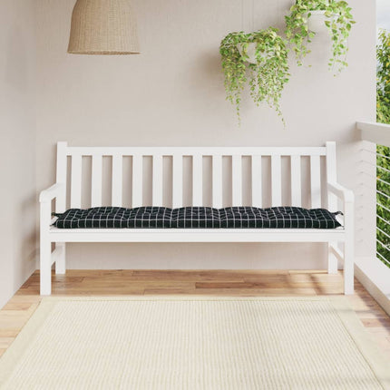 hynde til havebænk 180x50x7 cm oxfordstof ternet sort