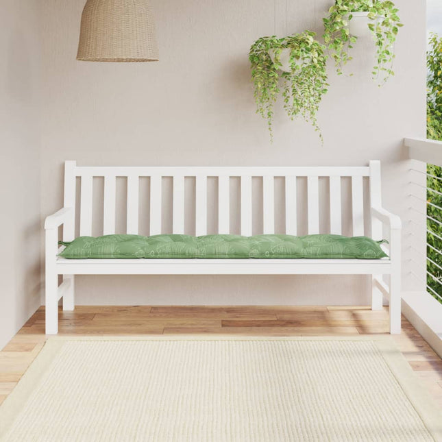 hynde til havebænk 180x50x7 cm oxfordstof bladmønster