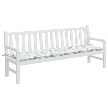 hynde til havebænk 200x50x7 cm stof bladmønster