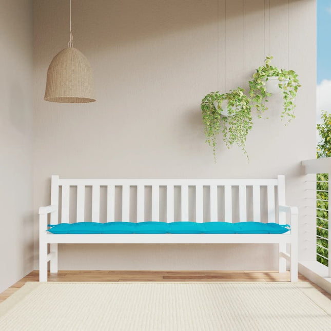 hynde til havebænk 200x50x7 cm stof turkis