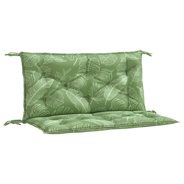 hynder til havebænk 2 stk 100x50x7 cm stof bladmønster