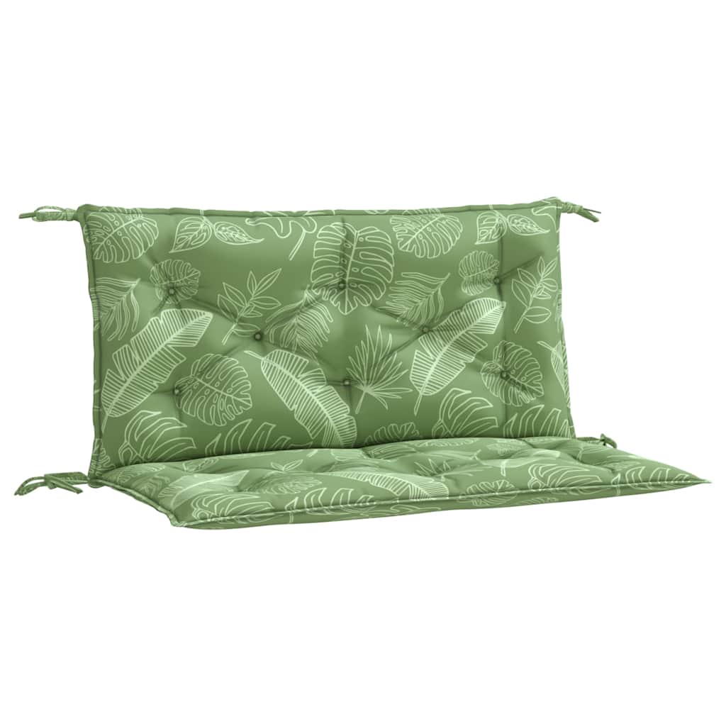 hynder til havebænk 2 stk 100x50x7 cm stof bladmønster