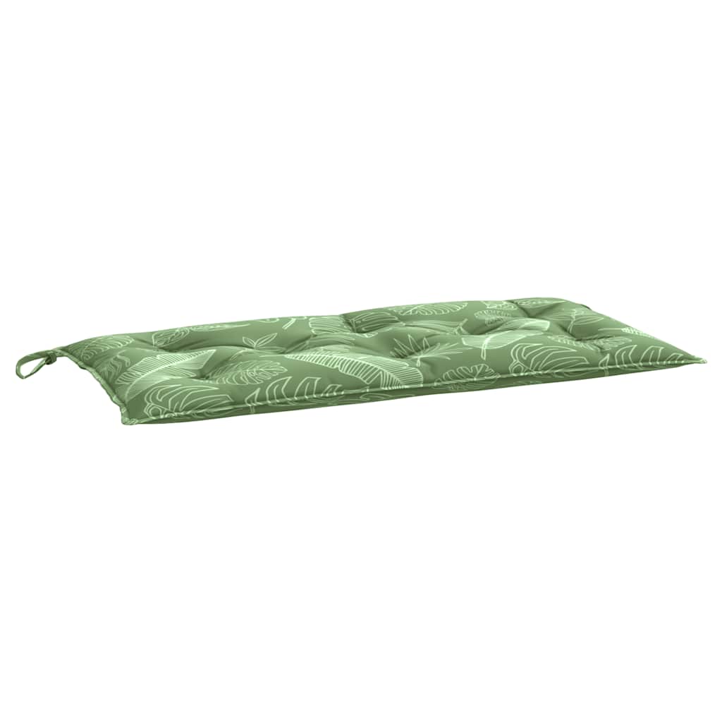hynder til havebænk 2 stk 100x50x7 cm stof bladmønster