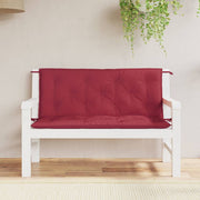 hynder til havebænk 2 stk. 120x50x7 cm oxfordstof vinrød