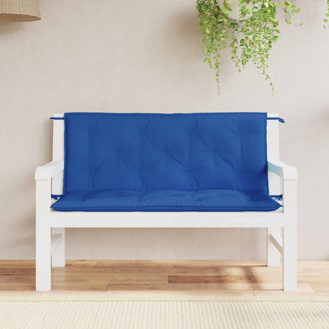 hynder til havebænk 2 stk. 120x50x7 cm oxfordstof blå