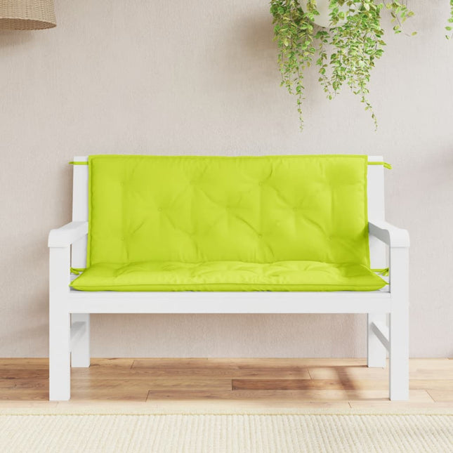 hynder til havebænk 2 stk. 120x50x7 cm oxfordstof lysegrøn