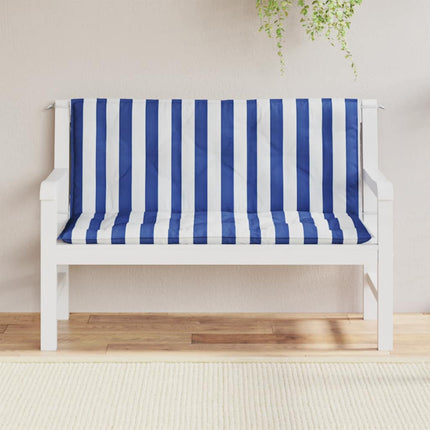 hynder til havebænk 2 stk 120x50x7 cm striber stof blå hvid