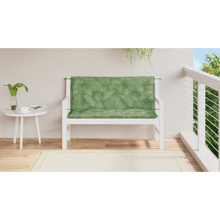 hynder til havebænk 2 stk 120x50x7 cm stof bladmønster