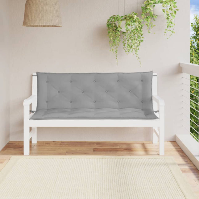 hynder til havebænk 2 stk. 150x50x7 cm oxfordstof grå