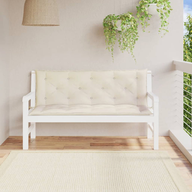 hynder til havebænk 2 stk. 150x50x7 cm oxfordstof cremefarvet