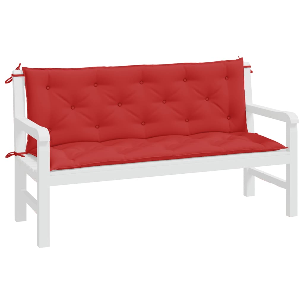 hynder til havebænk 2 stk. 150x50x7 cm oxfordstof rød