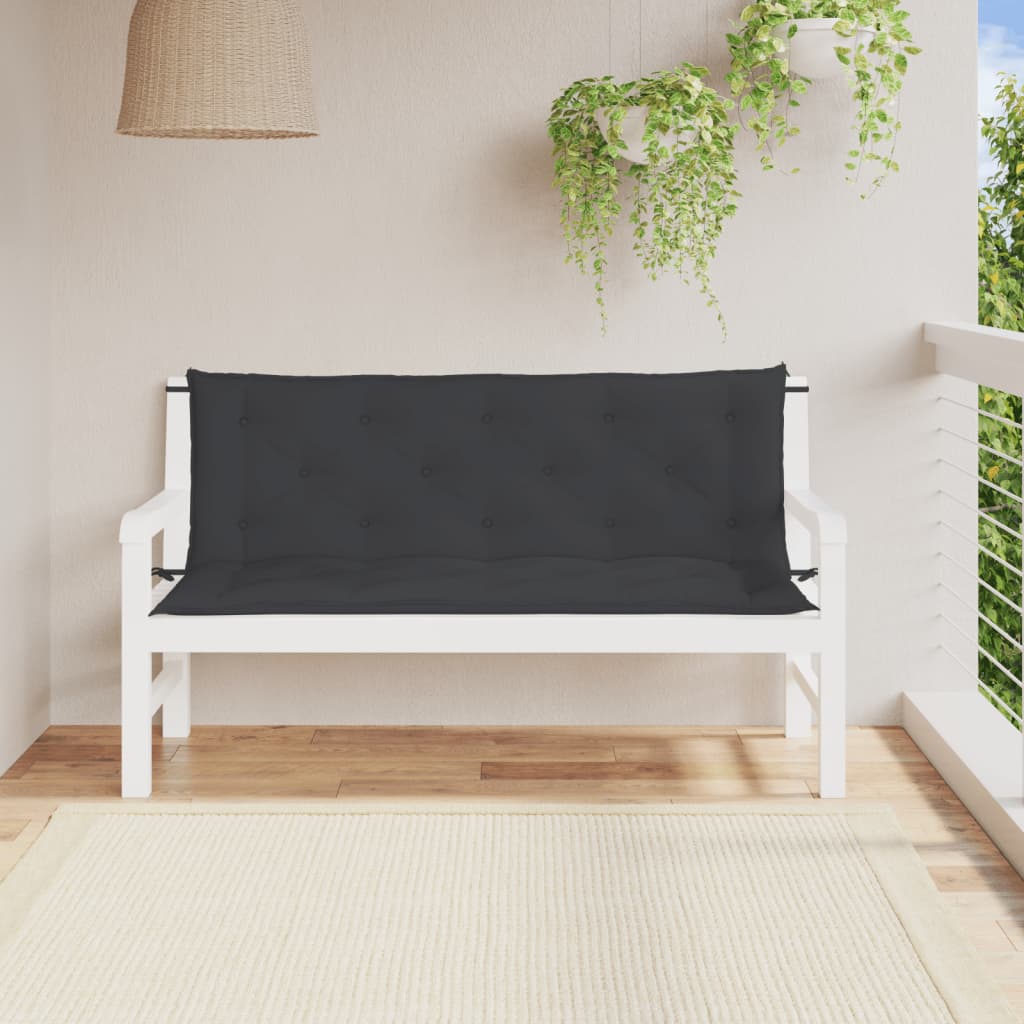 hynder til havebænk 2 stk. 150x50x7 cm oxfordstof sort