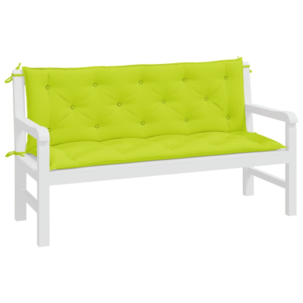 hynder til havebænk 2 stk. 150x50x7 cm oxfordstof klar grøn