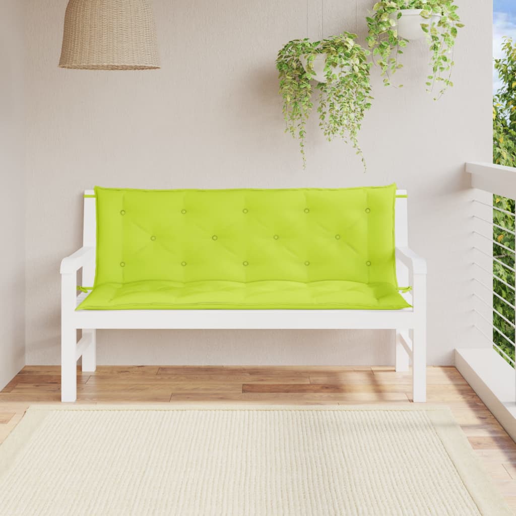 hynder til havebænk 2 stk. 150x50x7 cm oxfordstof klar grøn