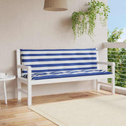 hynder til havebænk 2 stk 150x50x7 cm striber stof blå hvid