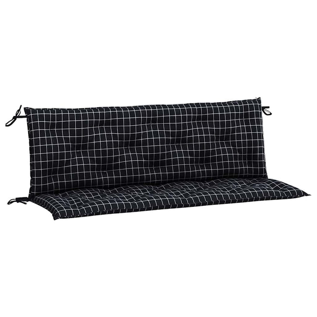 hynder til havebænk 2 stk 150x50x7 cm stof ternet sort