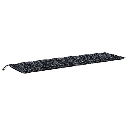hynder til havebænk 2 stk 150x50x7 cm stof ternet sort