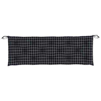 hynder til havebænk 2 stk 150x50x7 cm stof ternet sort