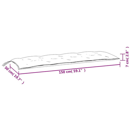 hynder til havebænk 2 stk. 2 stk. 150x50x7 cm stof pink