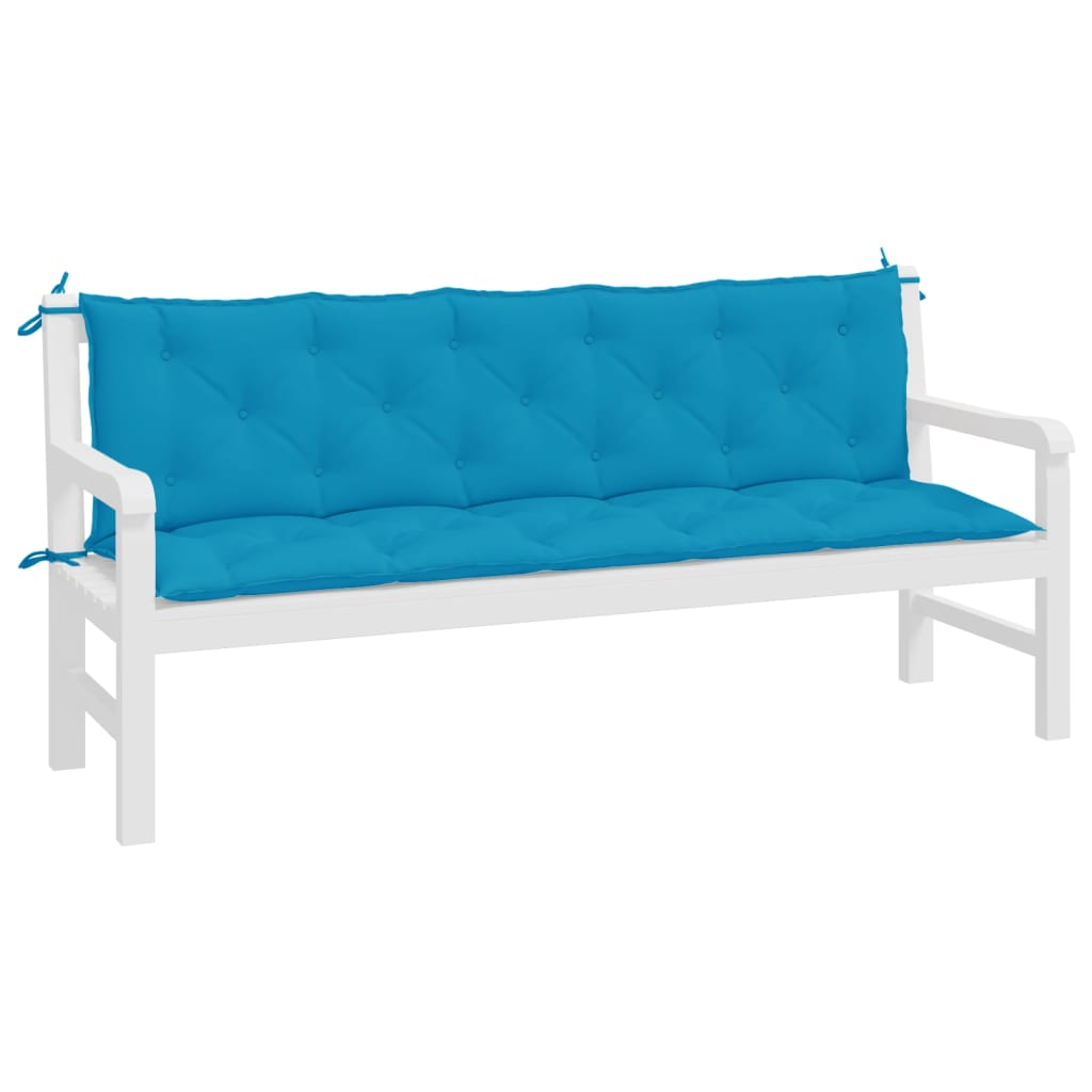 hynder til havebænk 2 stk. 180x50x7 cm oxfordstof lyseblå