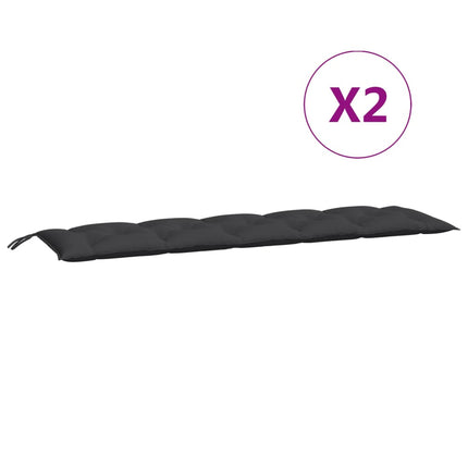 hynder til havebænk 2 stk. 180x50x7 cm oxfordstof sort