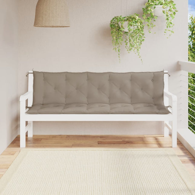 hynder til havebænk 2 stk. 180x50x7 cm oxfordstof gråbrun