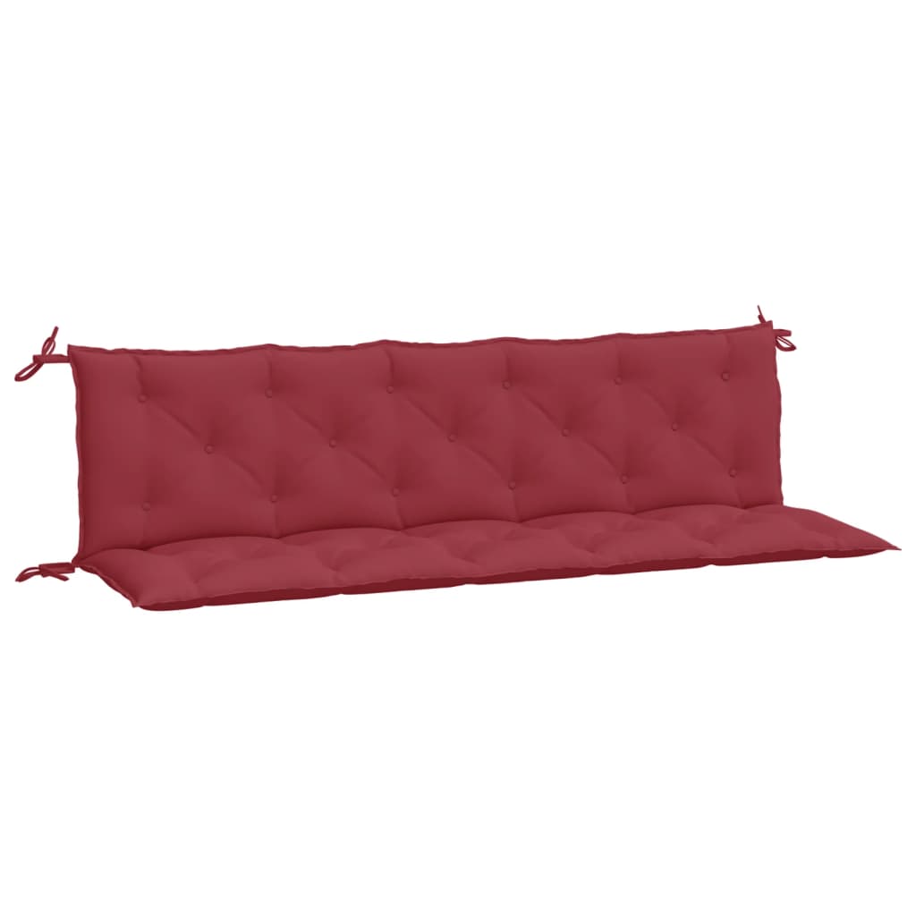 hynder til havebænk 2 stk. 180x50x7 cm oxfordstof vinrød