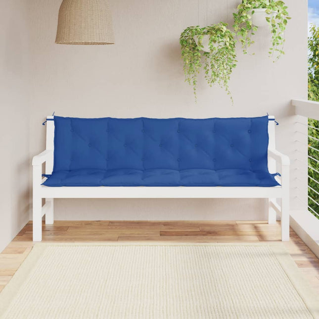hynder til havebænk 2 stk. 180x50x7 cm oxfordstof blå
