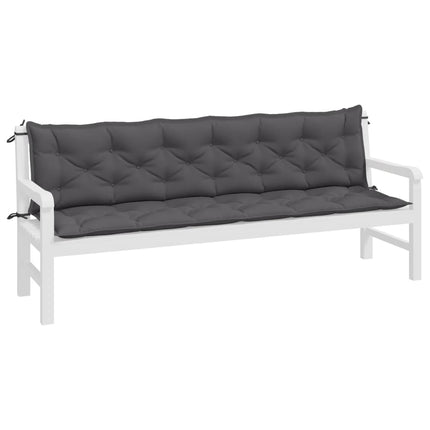 hynder til havebænk 2 stk. 200x50x7 cm oxfordstof antracitgrå