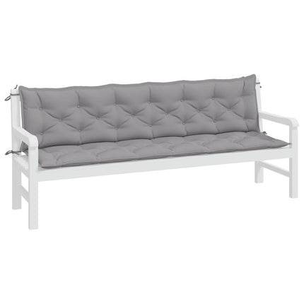hynder til havebænk 2 stk. 200x50x7 cm oxfordstof grå