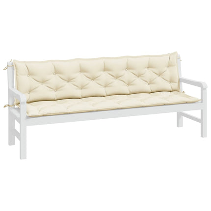 hynder til havebænk 2 stk. 200x50x7 cm oxfordstof cremefarvet