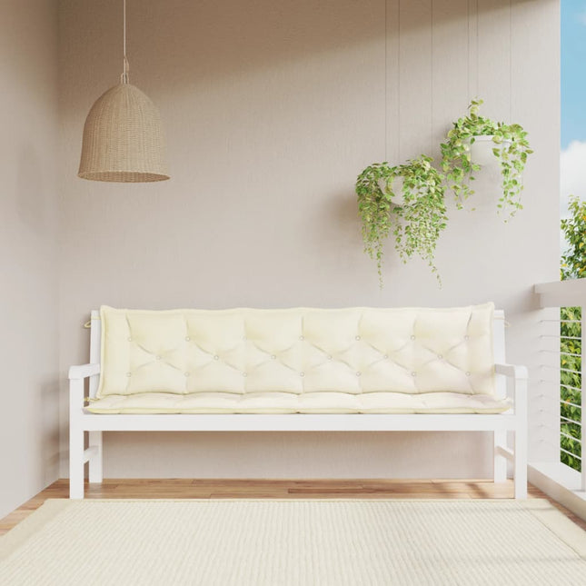 hynder til havebænk 2 stk. 200x50x7 cm oxfordstof cremefarvet