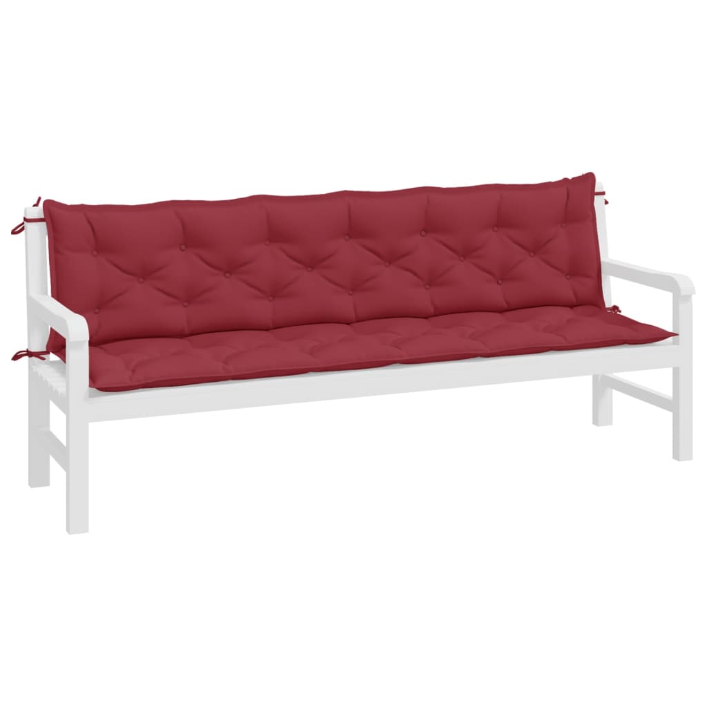 hynder til havebænk 2 stk. 200x50x7 cm oxfordstof vinrød