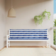hynder til havebænk 2 stk 200x50x7 cm striber stof blå hvid