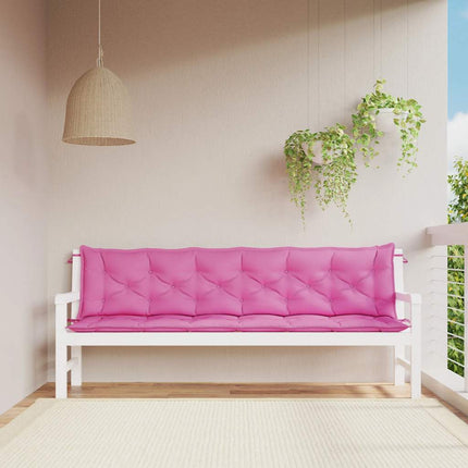 hynder til havebænk 2 stk. 200x50x7 cm stof pink
