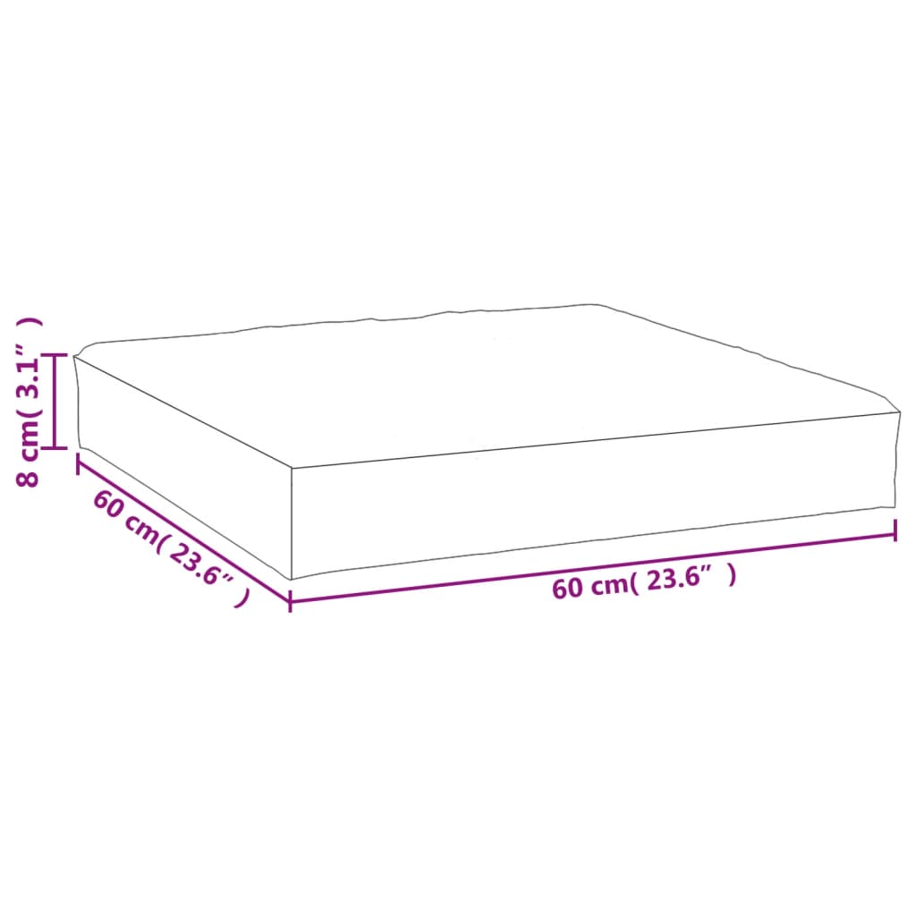 pallehynde 60x60x8 cm oxfordstof ternet sort