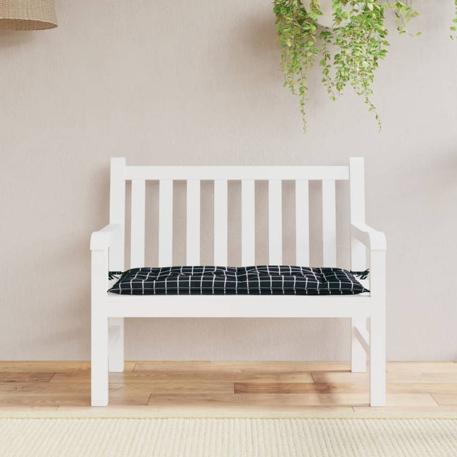 hynde til havebænk 110x50x7 cm oxfordstof ternet sort